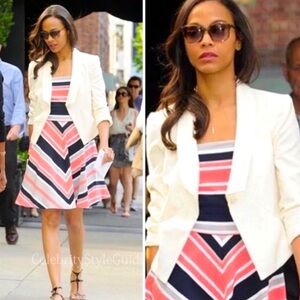 Banana Republic x Milly New York collab chevron fit flare dress Size 6
